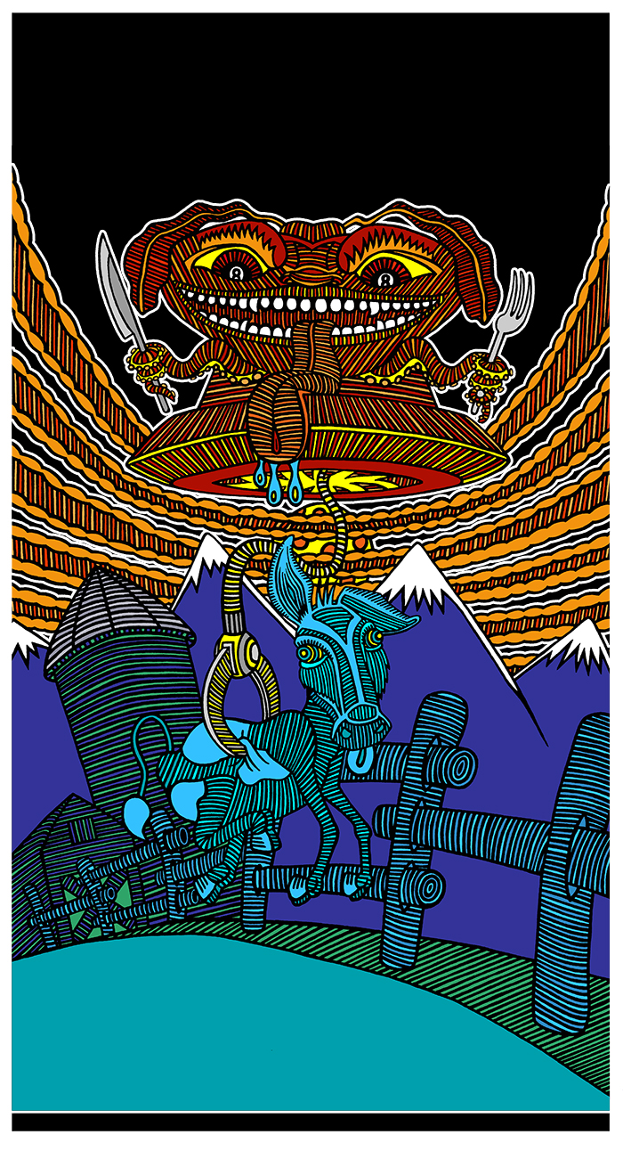 Alien Abduction of the Mule — Color Poster